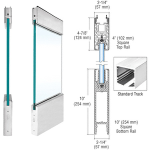 CRL Brushed Stainless Type 1 Standard SPS with 4" Square Rail on the Top and 10" Square Rail on the Bottom