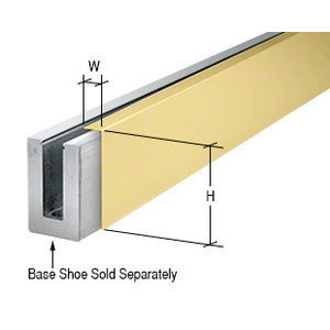 CRL Satin Brass Custom Cladding for L56S, L21S, and L25S Series Square Aluminum Base Shoe