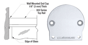 CRL Clear Anodized 300 Series Wall Mount End Cap