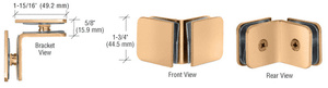CRL Satin Brass 90 Degree Traditional Style Oversized Glass Clamp