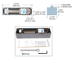 CRL Jackson® 900 Series 120º Hold Open Backcheck @ 105 Degree Power Adjustable Floor Mounted Basic Door Closer Package