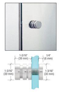 CRL Polished Chrome Contemporary Style Single-Sided Shower Door Knob