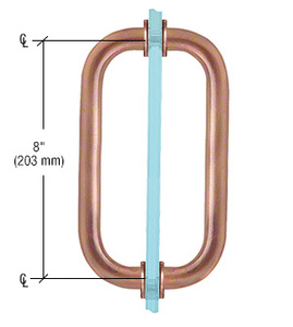 CRL Antique Brushed Copper 8" Back-to-Back Solid Brass 3/4" Diameter Pull Handles with Metal Washers