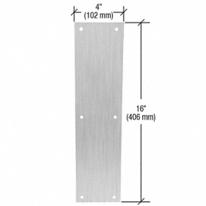 CRL Brushed Stainless Push Plates 4" x 16"