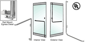 CRL-Blumcraft® Polished Stainless Right Hand Reverse Rail Mount Retainer Plate "D" Exterior Bottom Securing Electronic Egress Control Handle