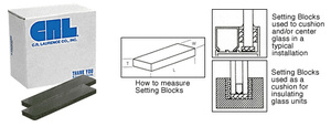 CRL 3/16" x 3/8" x 2" Neoprene Setting Blocks - 80 Durometer