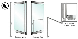 CRL-Blumcraft® Polished Stainless Left Hand Reverse Rail Mount Keyed Access "F" Exterior Bottom Securing Panic Handle