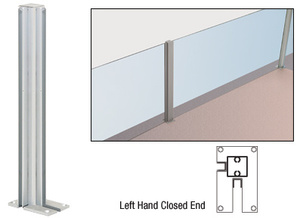 CRL Satin Anodized 36" Left Hand Closed End Standard Partition Post