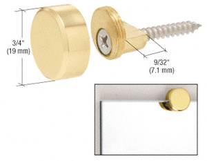 CRL Polished Brass Round Mirror Clip Set