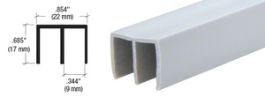 CRL Gray Upper Plastic Track for 1/4" Sliding Panels