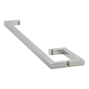 Polished Chrome 6" X 24" Square Towel Bar/Handle Combo