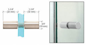 CRL Polished Nickel Cylinder Style Back-to-Back Shower Door Knobs