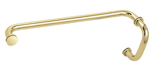 CRL Polished Brass 6" Pull Handle and 18" Towel Bar BM Series Combination With Metal Washers