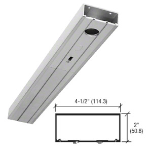 CRL-U.S. Aluminum Clear Anodized 2" x 4-1/2" 451 Series Prepped Door Header for Center Hung Overhead Concealed Closer