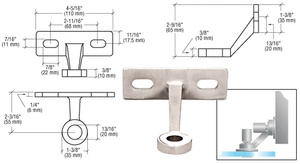 CRL Polished Stainless Single Arm Wall/Fin Mounted Fitting