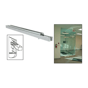 CRL Brushed Stainless Single Narrow Floating Header with Surface Mounted Top Pivots - Custom Length for 3/4" (19 mm) Glass