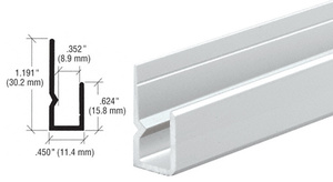 CRL Brite Anodized Deep Nose Heavy Indented Back Aluminum 1/4" J-Channel