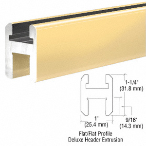 CRL Brite Gold Anodized Flat/Flat Profile Deluxe Shower Door Header Kit - 95"