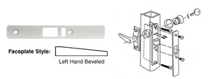 CRL Aluminum Left Hand Beveled Faceplate for DL2140 Deadlatch Locks