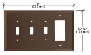 CRL Bronze Designer and Triple Toggle Glass Mirror Plate