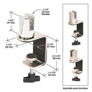 CRL Polished Stainless Standoff 2" C-Clamp for 1/4" Acrylic or Glass