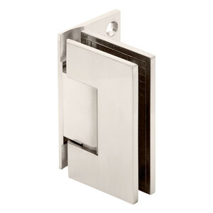 Polished Nickel Wall Mount with Offset Back Plate Adjustable Designer Series Hinge