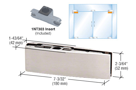 CRL Brushed Stainless Curved Top Door Patch Fitting with 1NT303 Insert