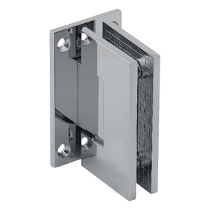 Polished Chrome Wall Mount with Full Back Plate Adjustable Designer Series Hinge