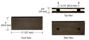 CRL Oil Rubbed Bronze Square 180 Degree Glass-to-Glass Clamp