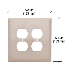 CRL Brushed Nickel Double Duplex Metal Mirror Plate