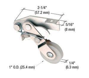 CRL 1" Nylon Sliding Screen Door Roller