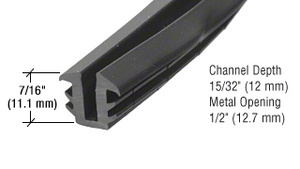CRL Black 1/2" Reduction Vinyl for WA100 and WA150 Adapter Channel