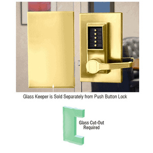 CRL Polished Brass 6" x 10" RH Center Lock Keeper for Push Button Locks