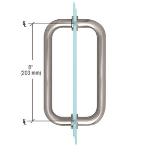 CRL Brushed Stainless 8" BM Series Tubular Back-to-Back Pull Handle