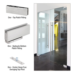 Brushed Stainless Steel Commercial Door Kit 90 Degree Hold-Open