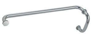 CRL Polished Nickel 6" Pull Handle and 24" Towel Bar BM Series Combination With Metal Washers