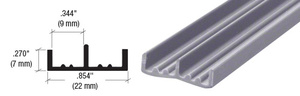 CRL Gray Lower Plastic Track for 1/4" Sliding Panels