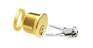 CRL Polished Brass Keyed Cylinder for Center Lock with Deadlatch