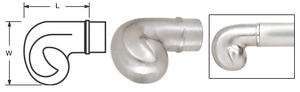 CRL Brushed Stainless End Scroll for 2" Tubing