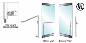 CRL-Blumcraft® Polished Stainless Left Hand Rail Mount Keyed Access 'KS' Exterior Bottom Securing Deadbolt Handle