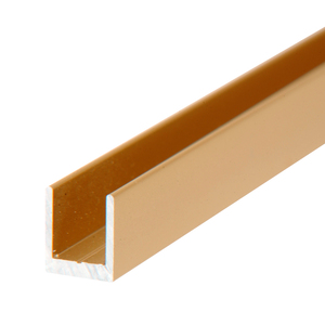 CRL Gold Anodized 1/4" Single Aluminum U-Channel