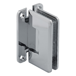Polished Chrome Wall Mount with "H" Back Plate Adjustable Majestic Series Hinge