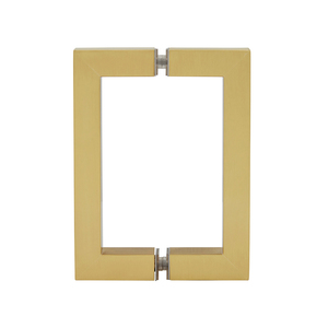 CRL Satin Brass 6" x 6" SQ Series Square Tubing Back-to-Back Pull Handle