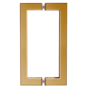 CRL Polished Brass 8" x 8" SQ Series Square Tubing Back-to-Back Pull Handles