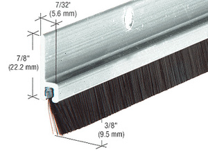 CRL 96" Extruded Aluminum and Nylon Brush Door 11/32" Bristle Weatherstrip