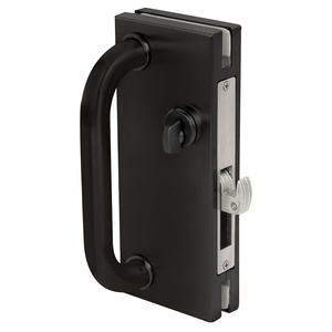 CRL Dark Bronze 4" x 10" Non-Handed Center Lock With Hook Throw Deadlock Latch