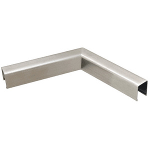 CRL Brushed Stainless U-Channel Custom Horizontal Corner for 1/2" Glass Cap Railing