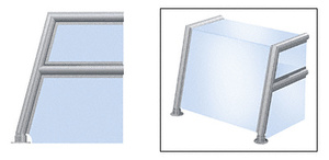 CRL Brushed Stainless Elegant 155 Series 1-1/2" Tubing Glass On Top, Shelf, Front, and One End or Both Ends Sneeze Guard
