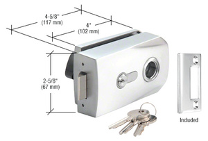 CRL Polished Stainless Glass Mount Lever Lock for Metal Frame Doors