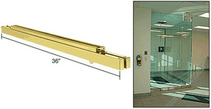CRL Polished Brass Single Narrow Floating Header with Surface Mounted Top Pivots - for 36" Wide Opening